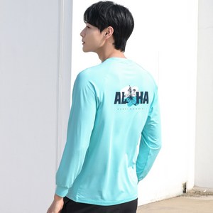 헤링본 남자 여자 커플 루즈핏 래쉬가드 수영복 빅사이즈 비치웨어 긴팔 상의 RG350