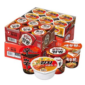 농심 신라면 컵 65g+오징어짬뽕 67g+김치사발면86g+새우탕컵 67g각6개(총24개) 548306