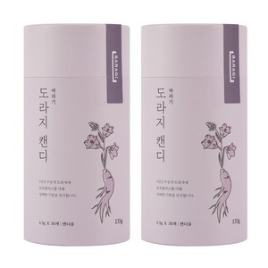 바라기 국내산 도라지 캔디 목캔디 지관통, 135g, 2개