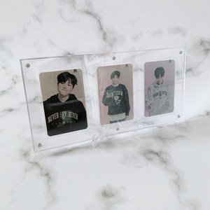 될콩샵 포토카드 액자 아크릴 폴라로이드 포카 3단 3칸, 1개
