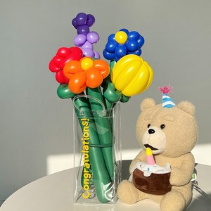 DIY 요술 풍선 레인보우 꽃다발 + 레터링 + 칠링백 세트 by 파티아일랜드, DIY 요술 풍선 레인보우 꽃다발 세트, 1개
