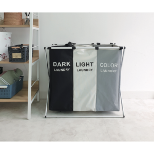 이동식3단 빨래바구니 접이식빨래수납장 빨래수거함