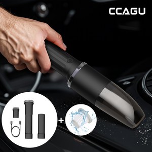 CCAGU 무선 차량용 청소기 브러시리스 기술 신형 휴대용 미니 핸디 청소기, 블랙