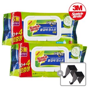 3M 스카치브라이트 물걸레 청소포 더블액션 대형 20+4매 + 주방고리2P, 2개