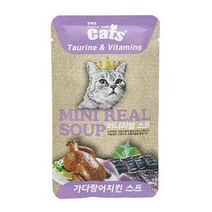 더캣츠 미니리얼 스프 파우치 고양이간식, 가다랑어치킨스프, 40g, 20개