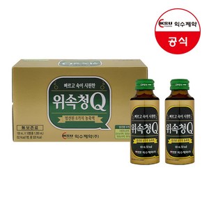 익수제약 위속청Q 100ml 과식 소화음료 소화제 생약성분 무탄산, 40개