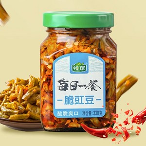 천미방 중국식품 중국간식 중국반찬 절임줄콩 매일 하반줄콩 유리병제품 짜차이, 330g, 1개