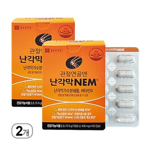 [1+1]종근당건강 관절연골엔 난각막NEM 60캡슐X2 성인남여 공용 대용량 [빠른배송] 1일1정, 1세트, 120회분