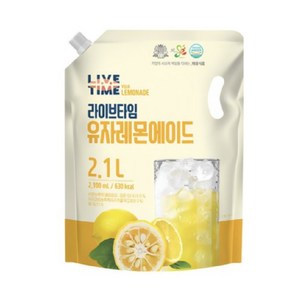 라이브타임 유자레몬에이드 2100ml, 2.1L, 6개