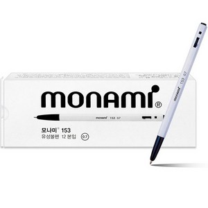 모나미 153 BP 볼펜 0.7mm 12p, 3개, 블랙