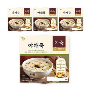 [본죽] 냉장 야채죽 271.5g 4컵, 4개