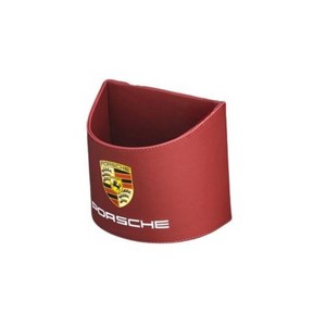 포르쉐 자동차 차량용 클립형 휴지통 쓰레기통 나파가죽 멀티색상, 보르도 레드, 1개