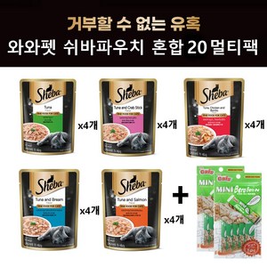 와와펫 쉬바파우치 70gx5가지맛 혼합20개+미니츄르 닭고기4p 2개, 10개
