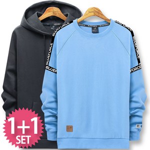 블루포스 디텔리 맨투맨 + 유레팁 후드티 1+1 세트 [2장 묶음] 긴팔티 [국내생산]