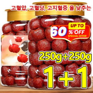 1+1 씨 없음 공심 산사 고혈압 고혈당 고지혈증 을 낮추는 산사열매 씨 없는 속이 빈 과일 산사, [1+1]250g, 1개, 1