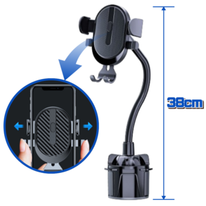 제리클 차량용 컵홀더 핸드폰 거치대 스마트폰 롱 거치대, 블랙, 1개