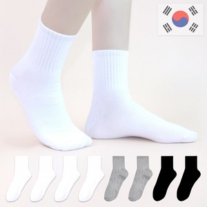 비바슈슈 여성용 쫀쫀하고 목이 긴 무지 중목 양말 8켤례 (230~250mm)