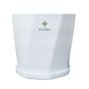 PLASMA 8각 중형 화분 세트 23cm X 20cm, 1개, 밝은흰색