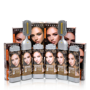 NEW 프리지아 숍베리 염색약 5개 염색제 버블염색약 초간편 빗기만하세요 거품염색 새치염색약, 자연갈색(풀세트2개+리필3개)