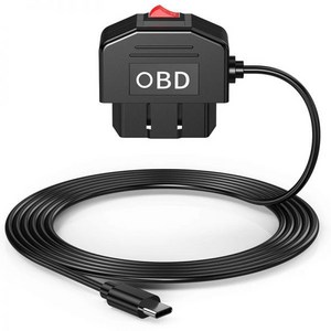 OBD OBD2 to 마이크로 C타입 미니 USB 충전기 전원 케이블 대시 카메라 자동차 DVR 24 시간 주차 액세서리 15W 배터리 보호, USB A Staight, 1개