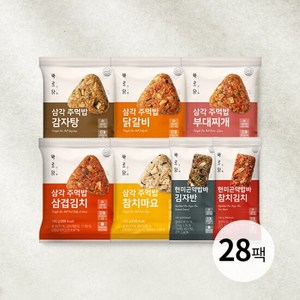 [바르닭]삼각주먹밥&현미곤약밥바 7종 28팩 (대용량), 28개, 100g