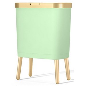 골드 쓰레기통 휴지통 인테리어 롱다리 고급 15L, 올리브그린[15L](기본형) * 1개, 1개
