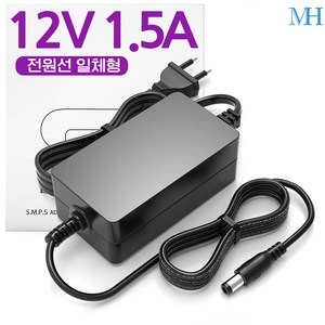 DC 12V 1.5A 어댑터 전원선 일체형 CCTV 돔 카메라 녹화기 전원 12V1.5A, 02.기본규격 5.5x2.1~2.5mm+3종젠더세트, 1개