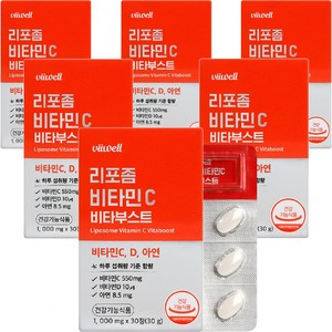 리포좀 비타민c 비타부스트 비타민d 아연 식약처 HACCP 인증, 6개, 30정