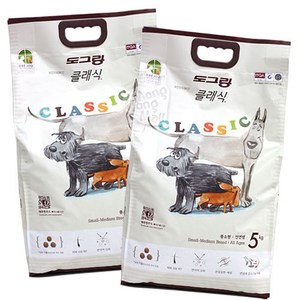 도그랑 전연령 강아지 클래식 건식사료, 닭, 5kg, 2개