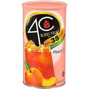 4C Iced Tea Mix Peach 35 qt. (Pack of 2) 4C 아이스티 믹스 복숭아 35qt. (2팩), 5.04kg, 2개, 35개입