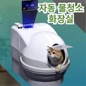 버블캣 자동세척고양이자동화장실 수세식 대용량 스마트 헹굼 와이파이, 1개, 자동화장실 터치형