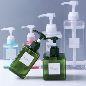 샴푸통 주방세제리필용기 GF 사각 디스펜서 리필용기 450ml 650ml(9274EA), 3. 투명 650ml, 1개