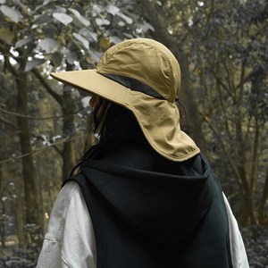 여자 등산모자 여름용 목 자외선차단 경량 통기성 모자, 블랙