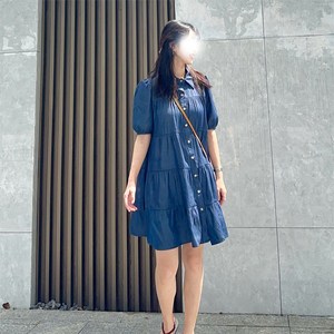 모니따제이 데님 캉캉이원피스 초가을봄여름 반팔 mn007