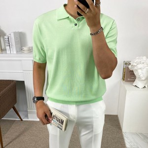 구스마켓 깔끔한 남성용 기본 썸머 반팔 카라 니트 티셔츠 [9컬러]
