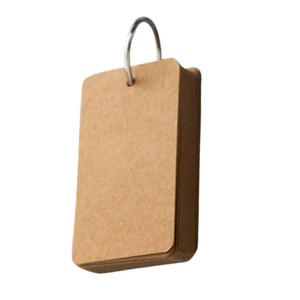 두꺼운 종이 카드링 미니 영어 단어장 한자 암기카드, 크라프트내지