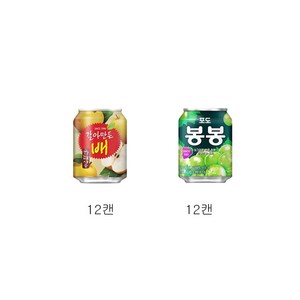 해태 갈아만든배 포도봉봉 340ml 2종 세트, 24개, 238ml