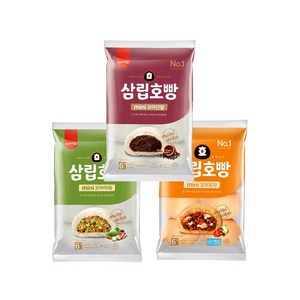 삼립호빵 3봉 단팥야채피자혼합 미니찐빵 저녁메뉴, 1세트