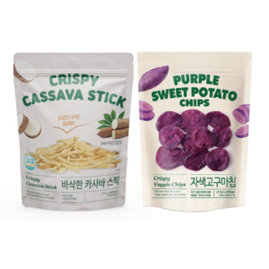 짭쪼롬 바삭한 카사바 스틱 270G(봉)+자색고구마의 맛과향을 담은 선명 자색 고구마칩 240G(봉)