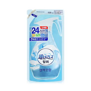 페브리즈 섬유탈취제 리필, 320ml, 3개, 상쾌한향