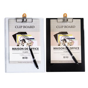 메종드 스프링 펜꽂이 클립보드 A4 결재판 서류철 투명 1개 A4클립보드 파일꽂이 서류받침