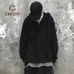 CRESTY 남녀 공용 빅사이즈 후드집업 자켓 데일리 오버핏 후드티