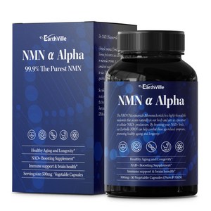 어스빌 NMN 99.9% 고순도 NAD+ 영양제 ALPHA 500mg, 1개, 30정