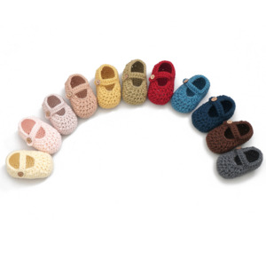 슬로우모먼츠 메리제인 아기 덧신 - 태교 뜨개질 코바늘 키트, 페일라임, 1개