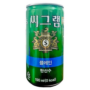 씨그램 플레인 탄산수 190ml, 30개