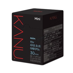 맥심 카누 라이트 로스트 아메리카노 미니 30T, 0.9g, 30개입, 1개