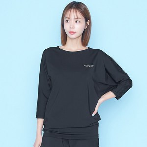 레이플러 여성용 빅사이즈 여름바캉스룩 가오리 스몰로고 루즈핏 오버핏 래쉬가드 상의 RTW23101