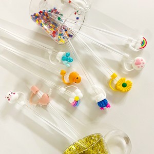 1+1 실리콘 빨대마개 뚜껑 커버 덮개, 선인장