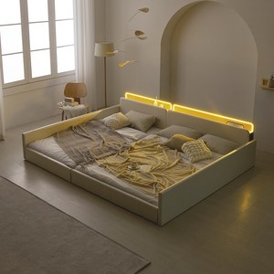 국내제작 인홈 위드유 LED 저상형 패밀리 침대 +A1 시그니처 매트리스 포함, 02.기본형 아이보리