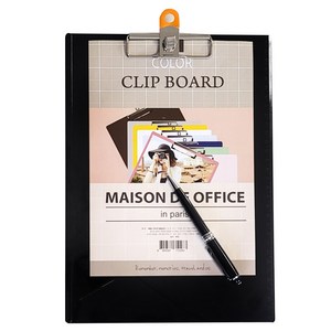 메종드 스프링 펜꽂이 클립보드 A4 결재판 서류철 블랙 1개 A4클립보드 파일꽂이 서류받침